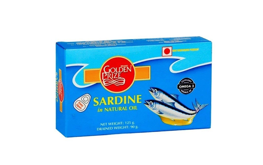 Golden Prize Sardine in Natural Oil    Box  125 grams